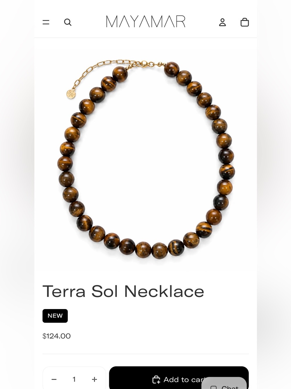 Mayamar genuine Tiger Eye Beaded Necklace - Brown